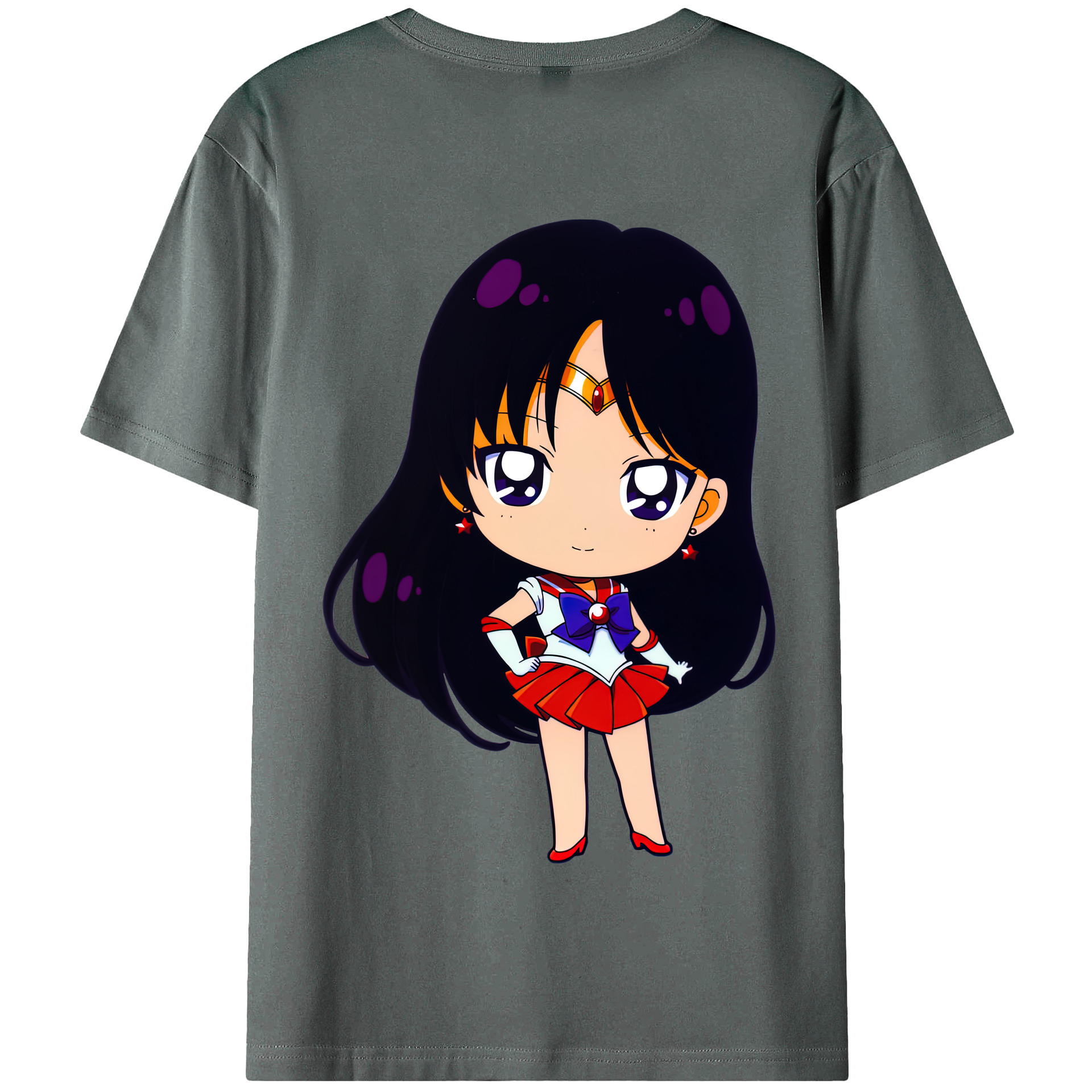 （画像用） 美少女戦士セーラームーン 火野レイ ひの レイ Sailor Moon Hino Rei （セーラーマーズ,Sailor Mars） 綿100％半袖Tシャツ（背面プリント）